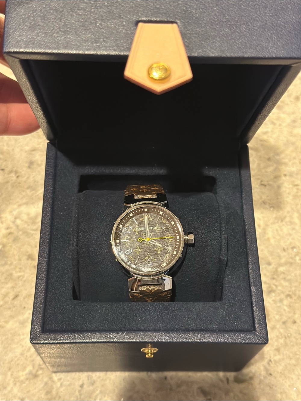 Louis Vuitton Brown Monogram Dial Watch with Gold Accents ( Needs a new Battery)